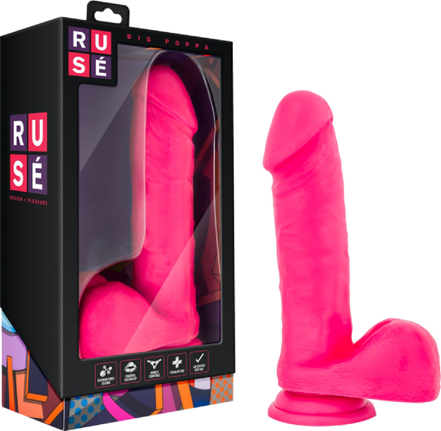RUSE Big Poppa Real Feel Dong with Suction Cup - ClubX
